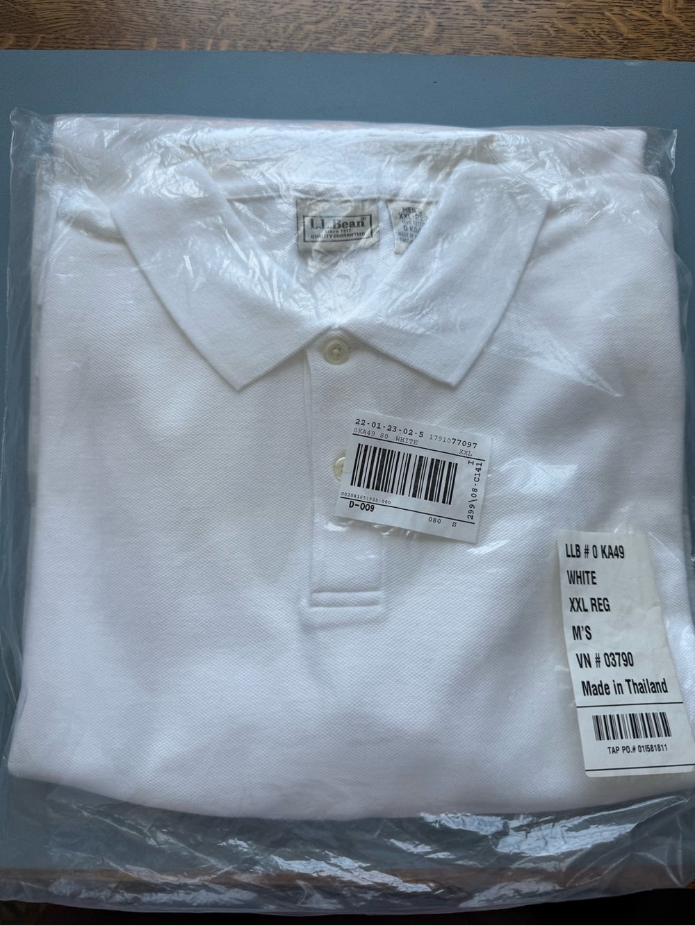 L.L. Bean Men's White Polo Shirt